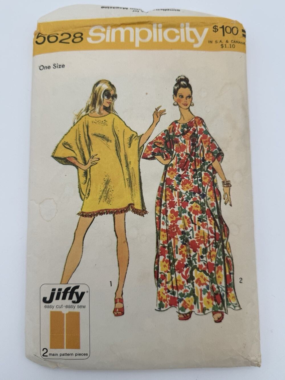 Simplicity 5628 JIFFY Caftan & Muu Muu in 2 Lengths ONE SIZE CUT COMPLETE Easy